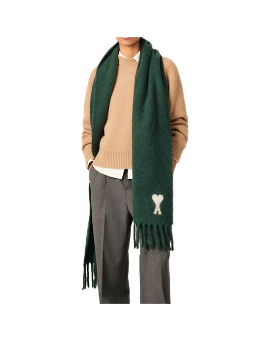 Sciarpa oversize in alpaca e pura lana. Ami Paris | USF673.AW0004.312 VERTBOUTEILLE